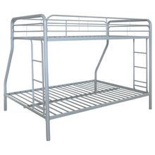 Load image into Gallery viewer, Coaster Carson Twin-Over-Full Steel Bunk Bed with Dual Ladders Glossy Silver