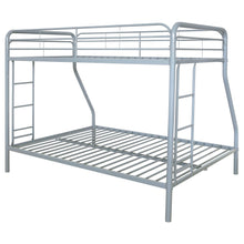 Load image into Gallery viewer, Coaster Carson Twin-Over-Full Steel Bunk Bed with Dual Ladders Glossy Silver