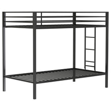 Load image into Gallery viewer, Coaster Alevera Metal Twin Over Twin Bunk Bed with Ladder Black