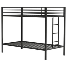 Load image into Gallery viewer, Coaster Alevera Twin-Over-Twin Steel Bunk Bed with Ladder Matte Black
