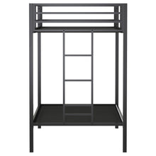 Load image into Gallery viewer, Coaster Alevera Twin-Over-Twin Steel Bunk Bed with Ladder Matte Black