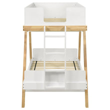 Load image into Gallery viewer, Coaster Frankie Wood Twin Over Twin Bunk Bed White and Natural