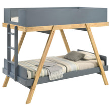 Load image into Gallery viewer, Coaster Frankie Twin Over Twin Bunk Bed with 7-inch Mattresses Blue