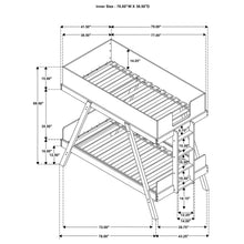 Load image into Gallery viewer, Coaster Frankie Twin Over Twin Bunk Bed with 7-inch Mattresses Blue