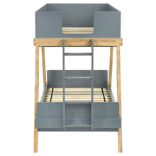 Load image into Gallery viewer, Coaster Frankie Wood Twin Over Twin Bunk Bed Blue and Natural