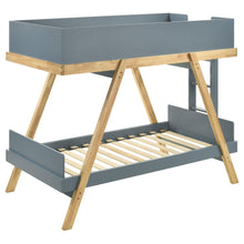 Load image into Gallery viewer, Coaster Frankie Wood Twin Over Twin Bunk Bed Blue and Natural