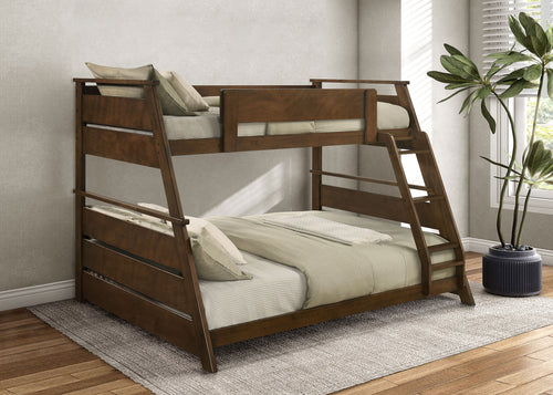 COASTER TWIN FULL BUNK BED (WALNUT)
