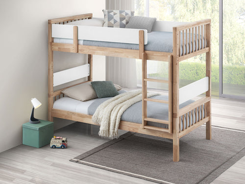 COASTER TWIN TWIN BUNK BED (WHITE/NATURAL)