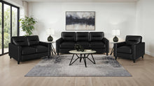 Load image into Gallery viewer, Coaster Scotland 3-piece Faux Leather Upholstered Sofa Set Black