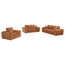 Load image into Gallery viewer, Coaster Burnett 3-piece Chenille Upholstered Sofa Set Burnt Orange