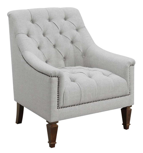 Coaster Avonlea Sloped Arm Trim Grey Upholstered Chair