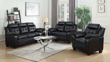 Load image into Gallery viewer, Coaster Finley Upholstered Padded Arm Tufted Accent Chair Black