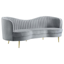 Load image into Gallery viewer, Coaster Sophia 2-piece Upholstered Channel Tufted Sofa Set Grey