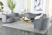 Load image into Gallery viewer, Coaster Sophia 3-piece Upholstered Channel Tufted Sofa Set Grey