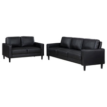 Load image into Gallery viewer, Coaster Ruth 2-piece Upholstered Track Arm Sofa Set Black