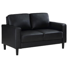 Load image into Gallery viewer, Coaster Ruth 2-piece Upholstered Track Arm Sofa Set Black