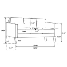 Load image into Gallery viewer, Coaster Ruth 2-piece Upholstered Track Arm Sofa Set Black