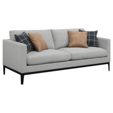 Load image into Gallery viewer, Coaster Apperson 3-piece Upholstered Track Arm Sofa Set Light Grey