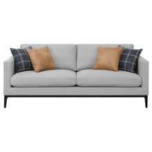 Load image into Gallery viewer, Coaster Apperson 3-piece Upholstered Track Arm Sofa Set Light Grey