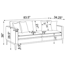 Load image into Gallery viewer, Coaster Apperson 3-piece Upholstered Track Arm Sofa Set Light Grey