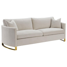 Load image into Gallery viewer, Coaster Corliss 2-piece Upholstered Arched Arm Sofa Set Beige