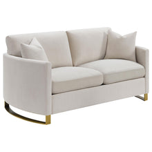 Load image into Gallery viewer, Coaster Corliss 2-piece Upholstered Arched Arm Sofa Set Beige