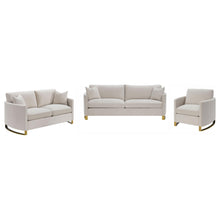 Load image into Gallery viewer, Coaster Corliss 3-piece Upholstered Arched Arm Sofa Set Beige