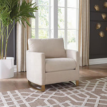 Load image into Gallery viewer, Coaster Corliss Upholstered Curved Track Arm Chair Beige