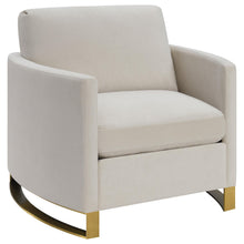 Load image into Gallery viewer, Coaster Corliss Upholstered Curved Track Arm Chair Beige