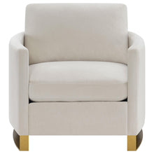 Load image into Gallery viewer, Coaster Corliss Upholstered Curved Track Arm Chair Beige