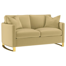 Load image into Gallery viewer, Coaster Corliss 3-piece Velvet Upholstered Sofa Set Camel