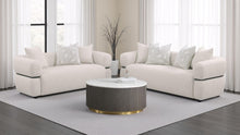 Load image into Gallery viewer, Coaster Jeanette 2-piece Fabric Upholstered Round Arm Sofa Set Beige