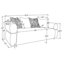 Load image into Gallery viewer, Coaster Jeanette 2-piece Fabric Upholstered Round Arm Sofa Set Beige