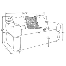 Load image into Gallery viewer, Coaster Jeanette 2-piece Fabric Upholstered Round Arm Sofa Set Beige