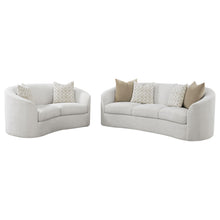 Load image into Gallery viewer, Coaster Rainn 2-piece Boucle Upholstered Sloped Arm Sofa Set Latte