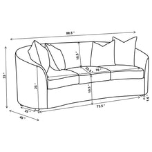 Load image into Gallery viewer, Coaster Rainn 2-piece Boucle Upholstered Sloped Arm Sofa Set Latte