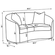 Load image into Gallery viewer, Coaster Rainn 2-piece Boucle Upholstered Sloped Arm Sofa Set Latte