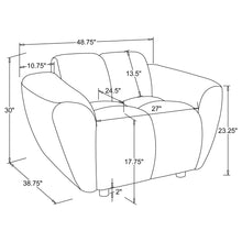 Load image into Gallery viewer, Coaster Destino 3-piece Chenille Splayed Arm Sofa Set Greige