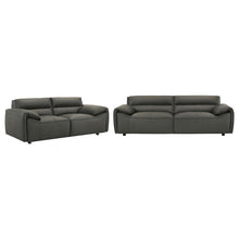 Load image into Gallery viewer, Coaster Buxton 2-piece Leather Upholstered Sofa Set Graphite