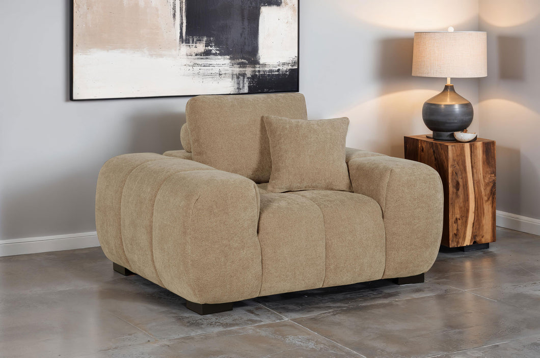 COASTER ACCENT CHAIR W/ PILLOW (CAMEL)