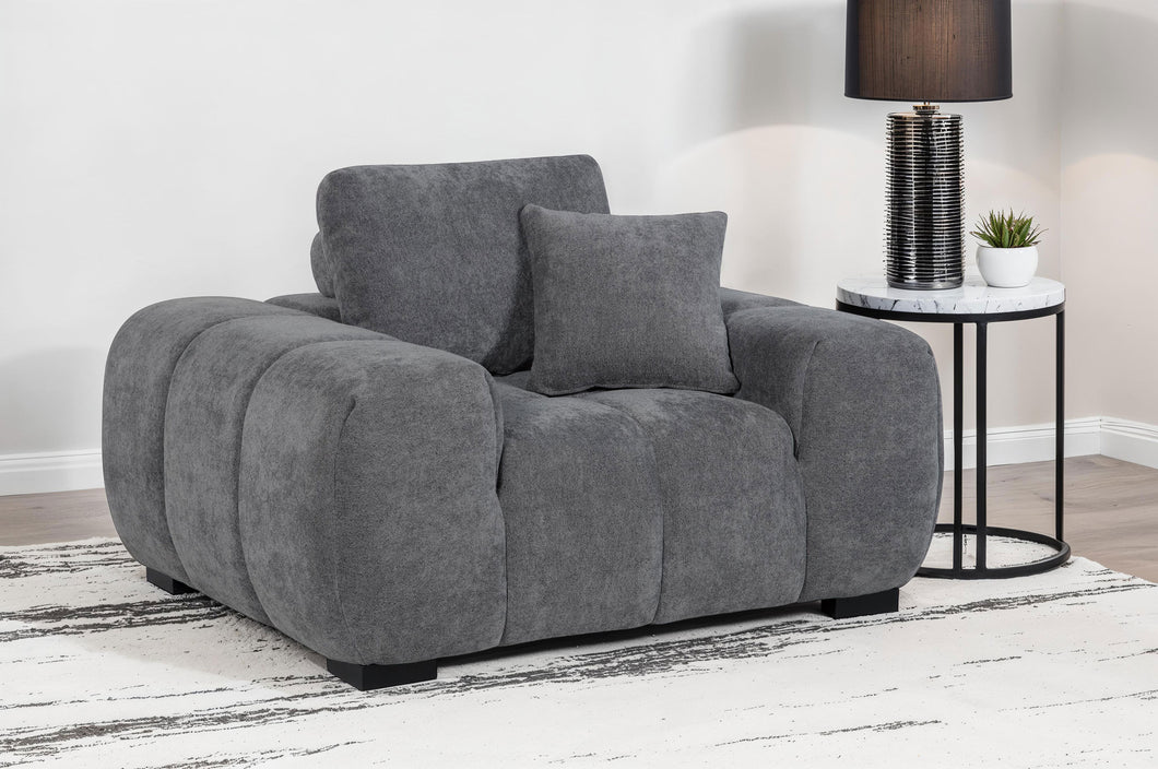 COASTER ACCENT CHAIR W/ PILLOW (CHARCOAL GREY)