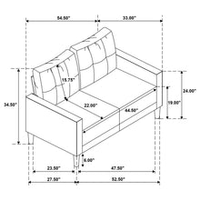 Load image into Gallery viewer, Coaster Bowen II 2-piece Fabric Upholstered Track Arm Sofa Set Rust