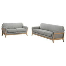 Load image into Gallery viewer, Coaster Vaughn 2-piece Fabric Upholstered Flared Arm Sofa Set Grey