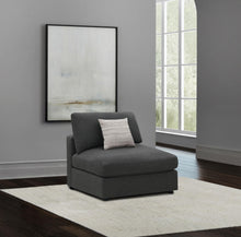 Load image into Gallery viewer, Coaster Serene Upholstered Armless Chair Charcoal