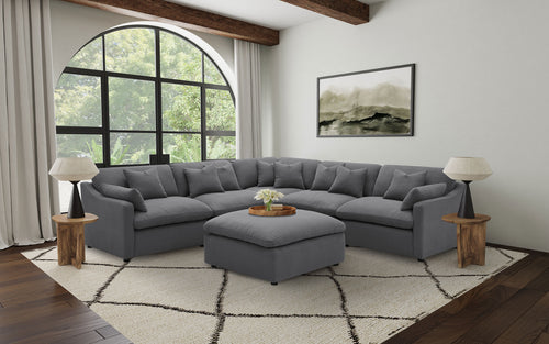 COASTER 6 PC SET SECTIONAL (2*AC+CORNER+OTTOMAN+LAF+RAF)