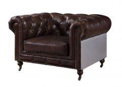 Acme Aberdeen Vintage Brown Top Grain Leather Chair