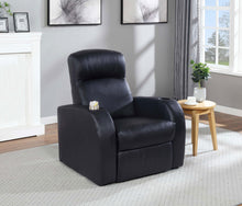 Load image into Gallery viewer, Coaster Cyrus Upholstered Track Arm Recliner Black