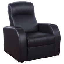 Load image into Gallery viewer, Coaster Cyrus Upholstered Track Arm Recliner Black