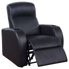 Load image into Gallery viewer, Coaster Cyrus Upholstered Track Arm Recliner Black