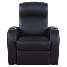 Load image into Gallery viewer, Coaster Cyrus Upholstered Track Arm Recliner Black